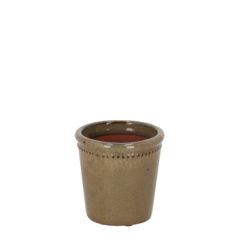 Glazed Flower Pot with Saucer