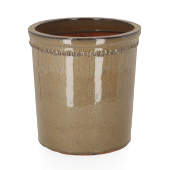 Glazed Flower Pot with Saucer