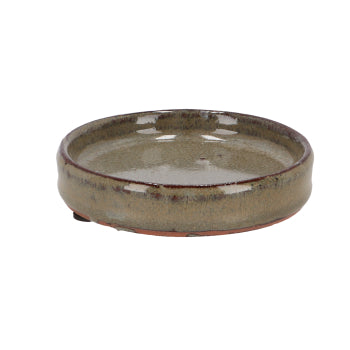 Glazed Flower Pot with Saucer