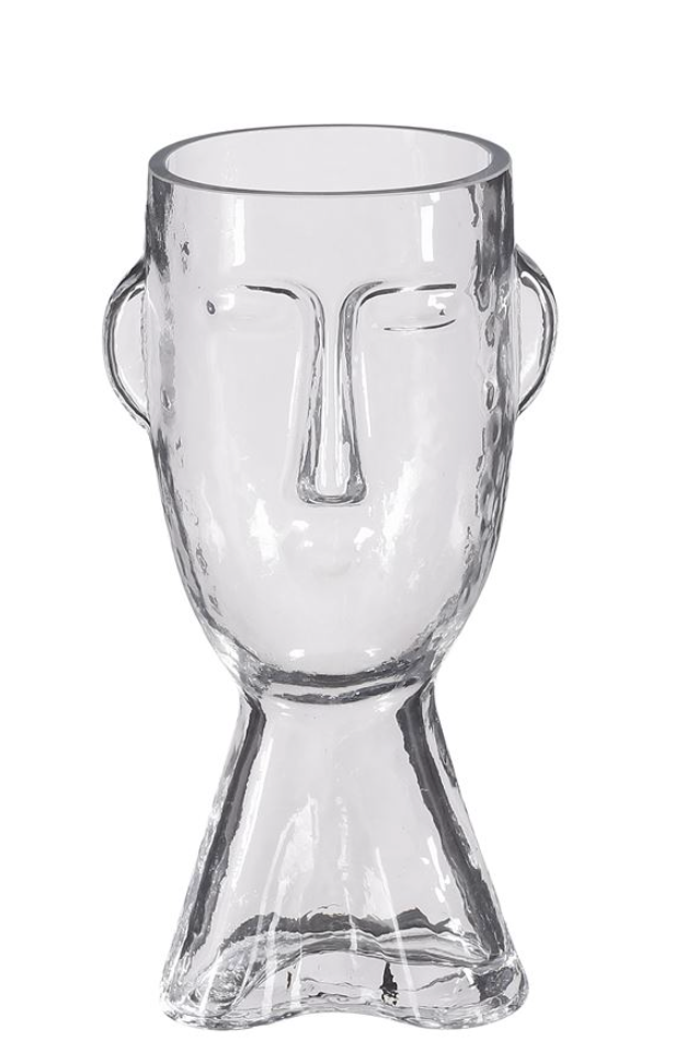 Glass face vase