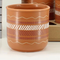Terracotta Patterned Plant Pot 13cm
