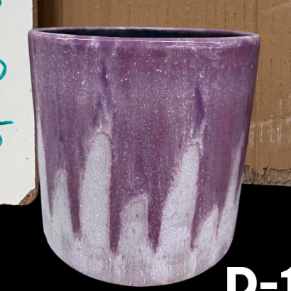 Porches Ceramic Planter – Lilac Drip Glaze