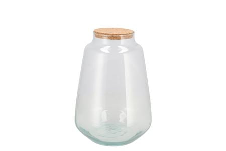 Glass Terrarium Wide With Cork 17x17x25cm