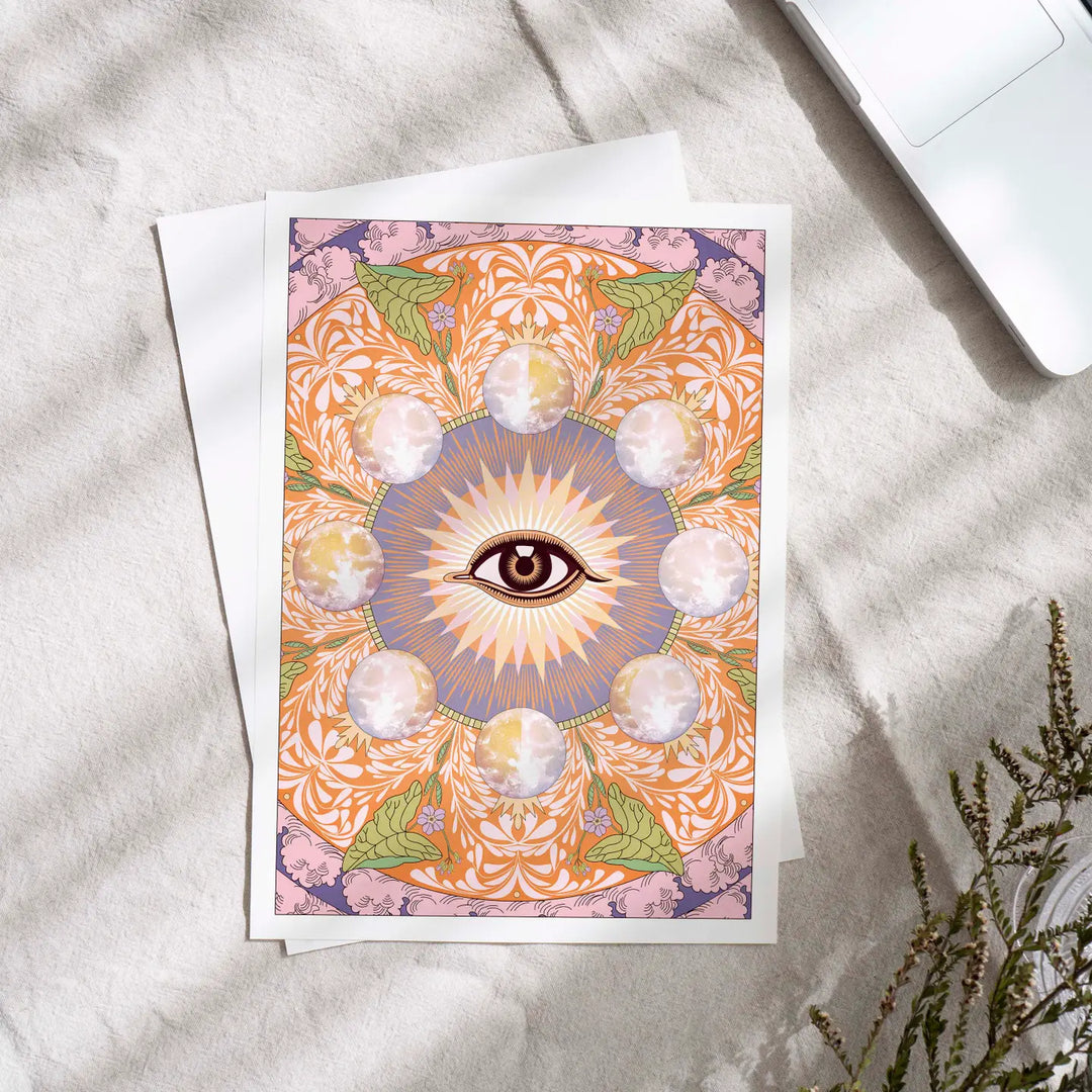 Starry Eyed – Boho All-Seeing Eye Art Print (A4)