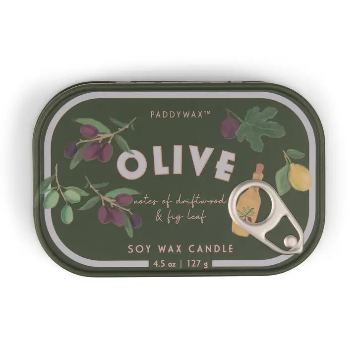 Fig Olive -  Bistro Olive Printed Tin Candle 4.5oz/127g