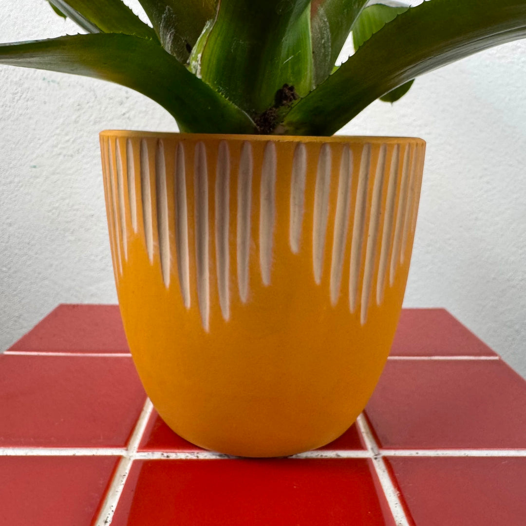 Ibiza Mustard Striped Pot