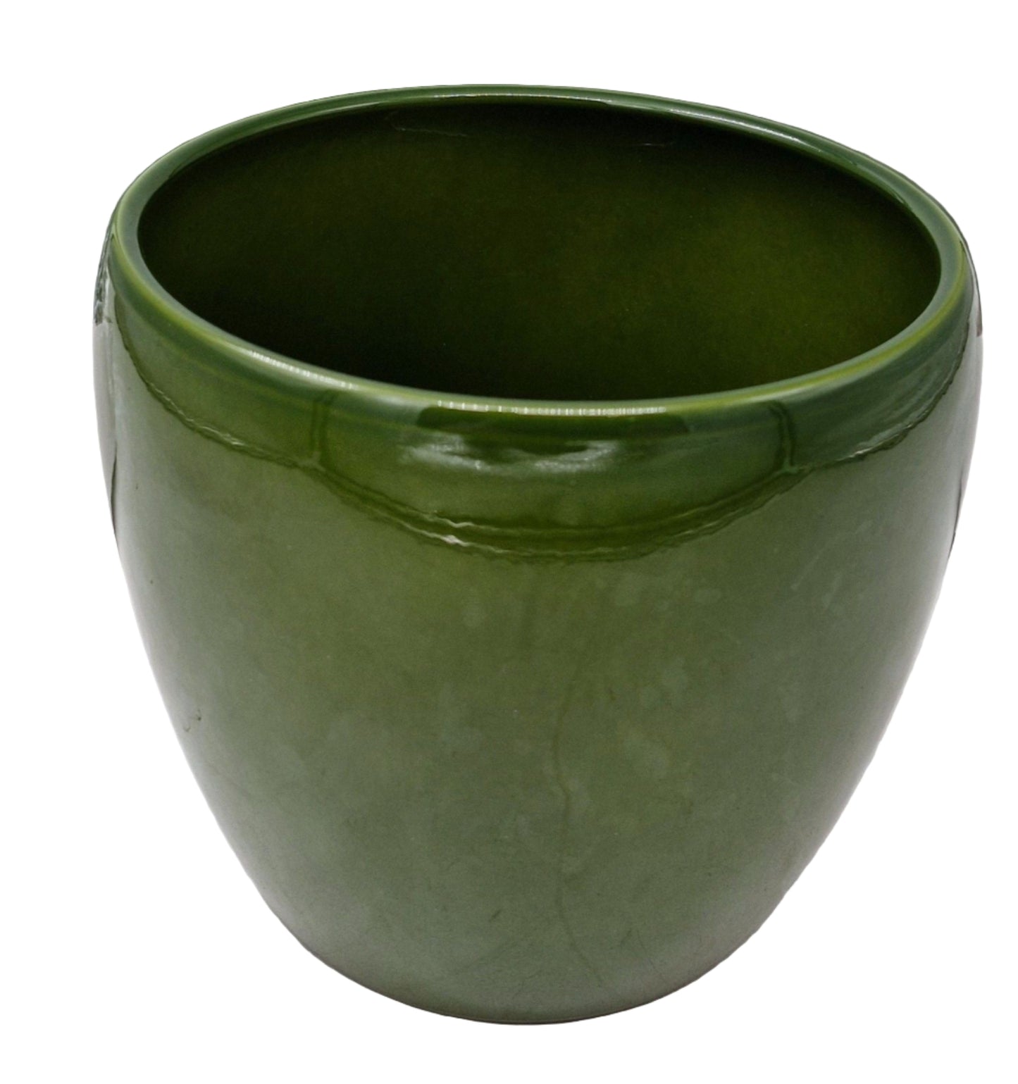 Ceramic Pot – Gloss Green (Ø15 × H13 cm)