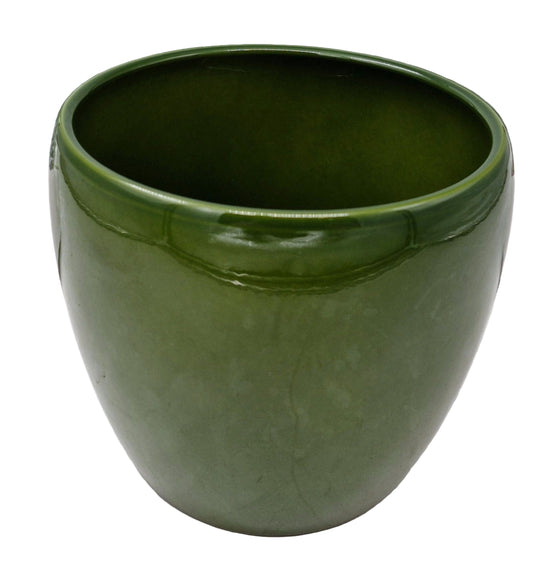 Ceramic Pot – Gloss Green (Ø15 × H13 cm)