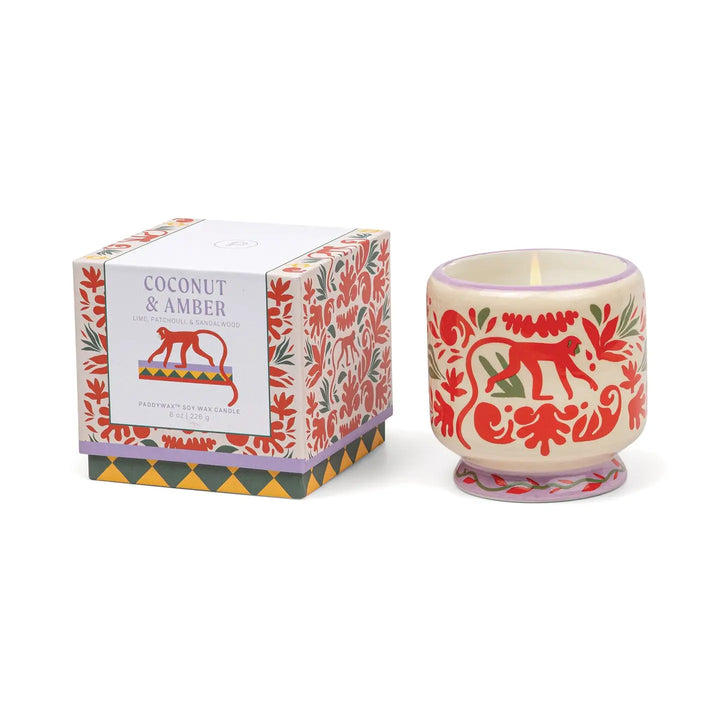 Adopo Jungle Ceramic Candle - Coconut & Amber