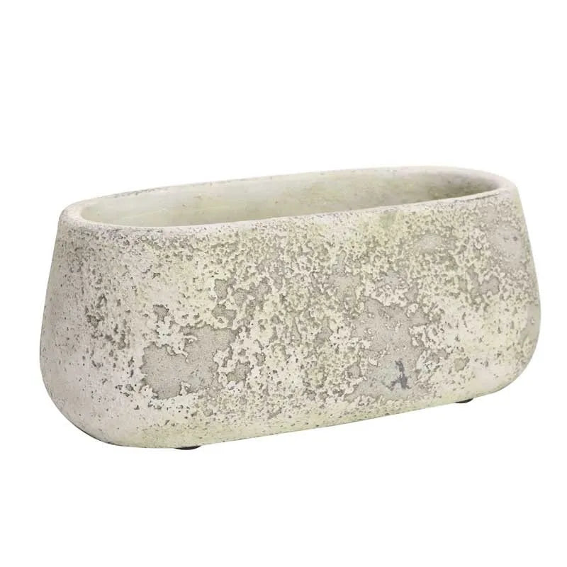 Rustic Trough Cement Flower Pot – 25x12x10cm