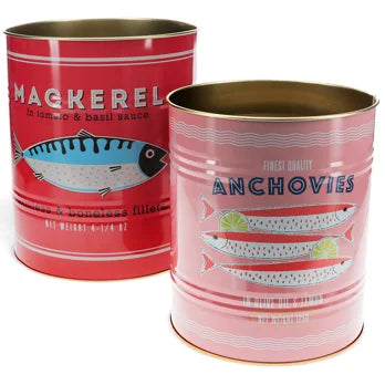 Fish xl retro storage tins, set of two