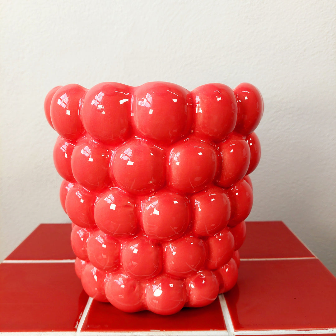 Henny Pot – Coral Bubble Ceramic Planter (D16 × H15.5cm)