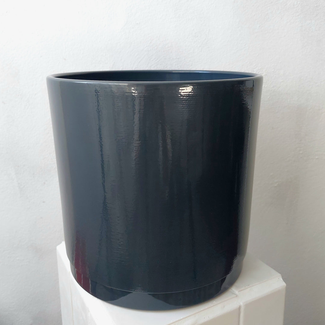 Large Black Ceramic Plant Pot