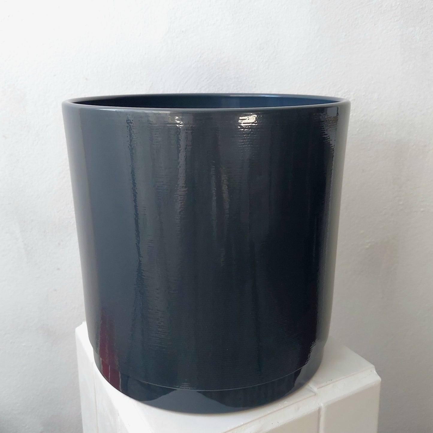 Large Black Ceramic Plant Pot