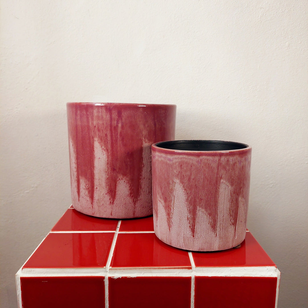 Porches Ceramic Planter – Lilac Drip Glaze