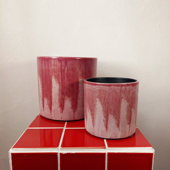 Porches Ceramic Planter – Lilac Drip Glaze