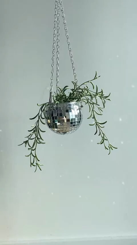 Disco Ball Hanging Planter