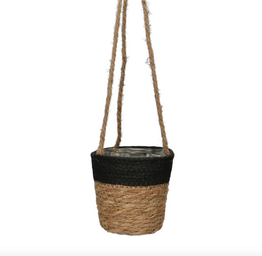 Black Seagrass Hanging Basket