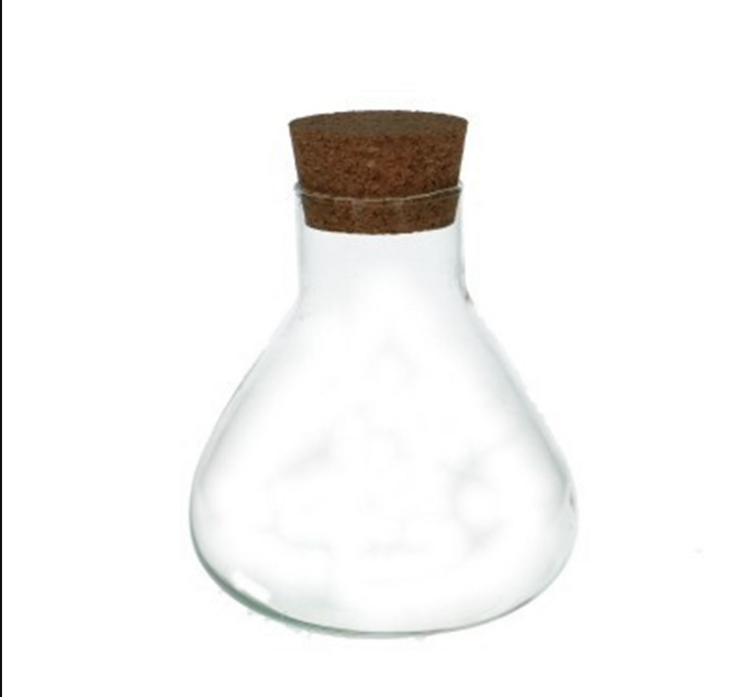 Glass milk bottle Roca Terrarium W Cork Lid